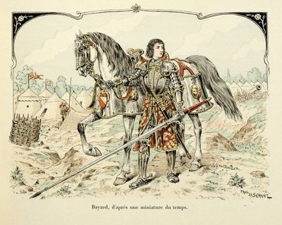 插图摘自西奥多-卡胡的《巴亚尔骑士史》一书，由保罗-德-塞芒（1855-1915）绘制。巴亚尔的肖像，根据当时的微型画绘制 作者 Paul de Semant