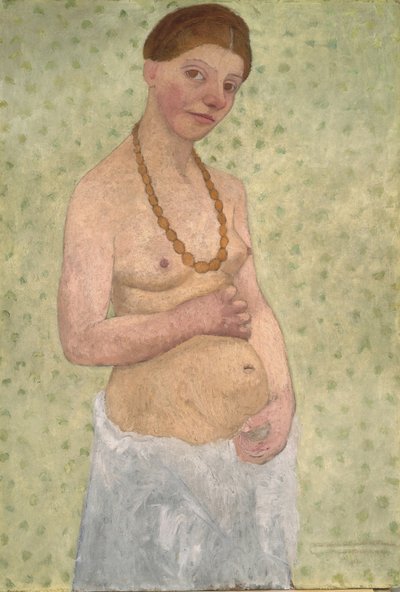 1906年结婚六周年纪念日自画像 作者 宝拉·莫德森·贝克尔