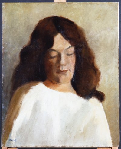 留着头发的年轻女子，约1897年 作者 宝拉·莫德森·贝克尔
