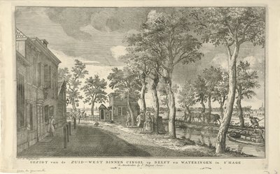 海牙西南宾嫩辛格尔（Zuidwal）景观
从 Zuid-West Binnen Cingel 望 Delft 和 Wateringen in 