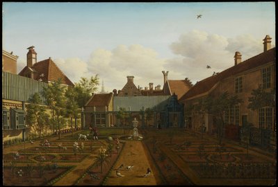 一个城内住宅庭院的看法在海牙，1775年 作者 Paulus Constantijn la Fargue