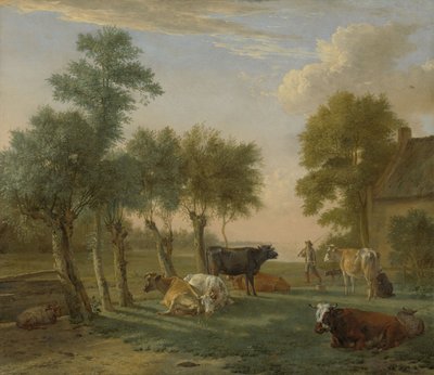 在一个农场附近的一头草地上的母牛，1653年 作者 Paulus Potter