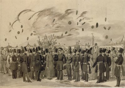 1837年7月8日，米哈伊尔·帕夫洛维奇大公访问了芬兰救生员军团营地 作者 帕维尔·安德烈耶维奇·费多托夫（Pavel Andreevich Fedotov）