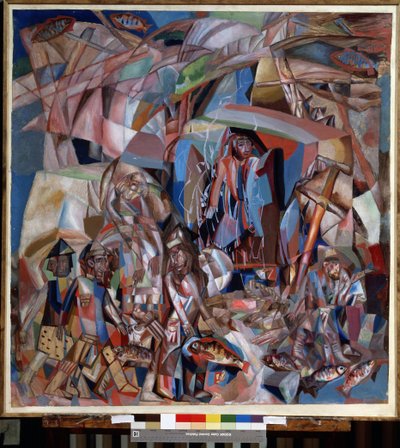 "Le bateau de peche"（一艘渔船），Peinture de Pavel Nikolayevich Filonov (1883-1941) 1913-1914 俄罗斯国立博物馆，圣彼得堡 作者 帕维尔·尼古拉耶维奇·菲洛诺夫