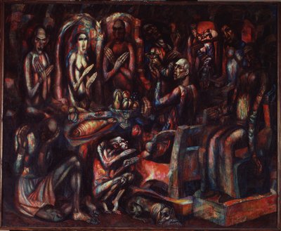 国王盛宴，1913年 作者 帕维尔·尼古拉耶维奇·菲洛诺夫（Pavel Nikolayevich Filonov）