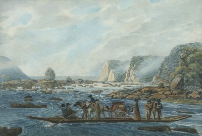 1811年-约1813年，在哈弗尔-德-格雷斯附近的赖特渡口，萨斯奎汉纳河上的渡口场景。 作者 帕维尔·彼得罗维奇·斯维因
