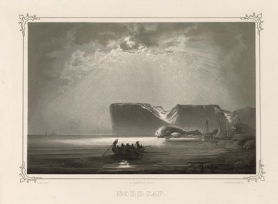Nordcap. Illustrasjon hentet fra boken Norge fremstillet i Tegninger av Asbjørnsen, P.Chr. og utgitt av Chr. Tønsberg (no, 1848) 作者 彼得·巴尔克