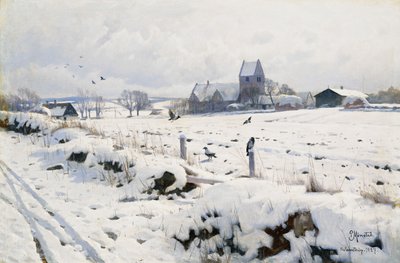 冬季景观，Holmstrup 作者 Peder Monsted