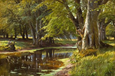 PederMönsted，在Waldbach的夏日 作者 Peder Monsted