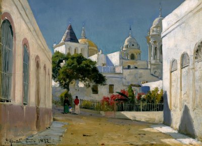 加的斯的城市景观 作者 Peder Monsted