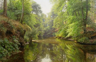 安静的河流，1913年 作者 Peder Monsted