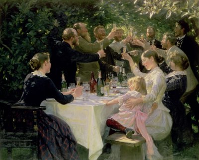 Hip Hip Hurray！斯卡恩艺术家党，1888年 作者 Peder Severin Krøyer