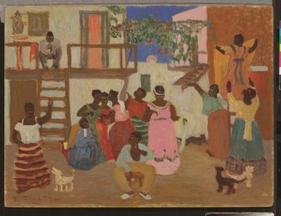 准备坎多贝（装饰），约 1935 年（木板油画） 作者 佩德罗·菲加里（Pedro Figari）