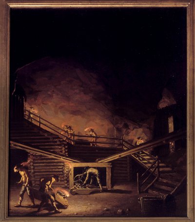 18 世纪瑞典法伦铜矿 Per Hillestrom (1732-1816) 绘画 18 世纪斯德哥尔摩。 国家博物馆 作者 佩尔·希勒斯特罗姆（PehrHilleström）