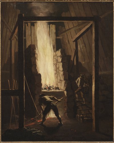 Interieur de lafonderei de cuivre a Falun (Suede) - 法轮铜铸造厂的内部，佩尔 Hillestroem（1732-1816 年）。 布面油画 作者 佩尔·希勒斯特罗姆（PehrHilleström）