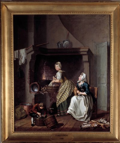 厨房里的女人 Per Hellstrom (1732-1816) 1780 斯德哥尔摩，国家博物馆 作者 佩尔·希勒斯特罗姆（PehrHilleström）