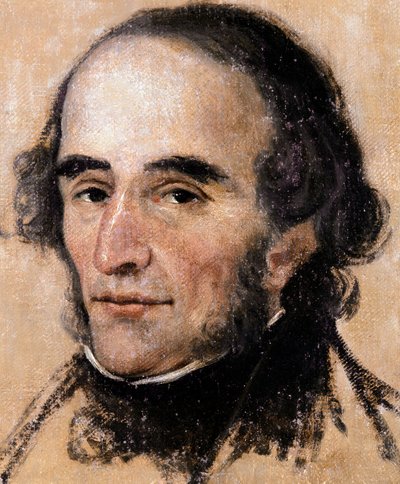 Nicolo Paganini (1782-1840) 意大利小提琴家和作曲家的肖像。 佩拉吉奥·帕拉吉 (1775-1860) 的绘画。 热那亚现代艺术博物馆。 作者 Pelagio Palagi