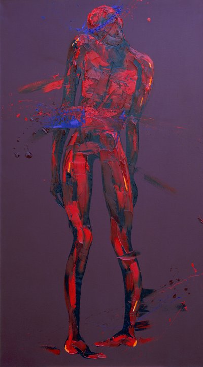 Jesus accepts His Cross - Station 2 (oil on canvas) 作者 潘妮·沃登（Penny Warden）