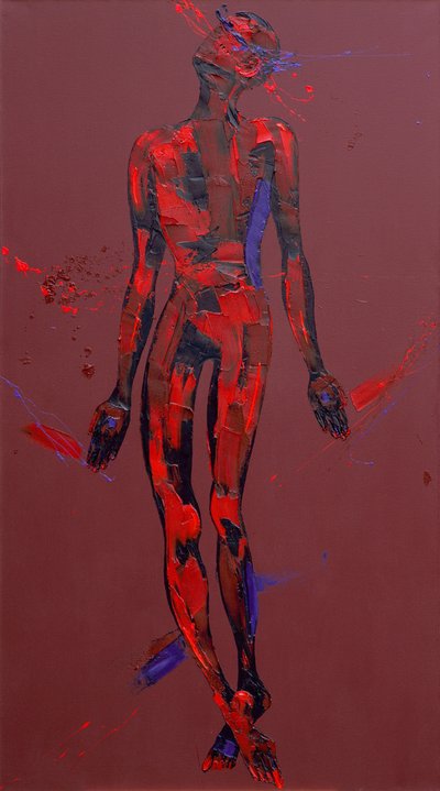 耶稣被钉在十字架上--第11站（布面油画 作者 潘妮·沃登（Penny Warden）