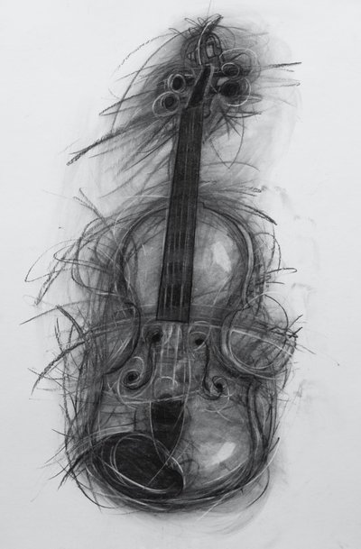 Violin, 2005 (charcoal on paper) 作者 潘妮·沃登（Penny Warden）