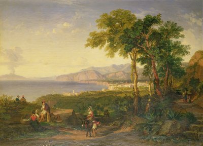 萨莱诺湾，约 1820-30 年（布面油画） 作者 彭里·威廉姆斯