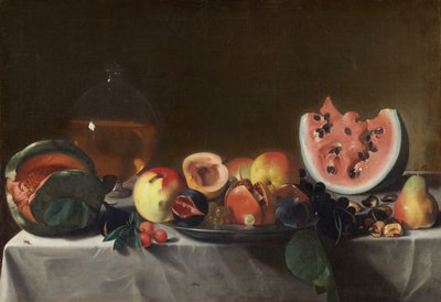 有水果和酒杯的静物，约16101620。 作者 Pensionante del Saraceni