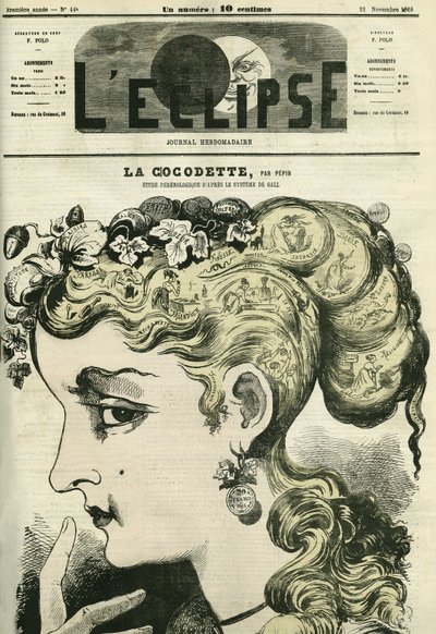 Cocodette, a study of phrenology from the Gall system. Cover in “” L