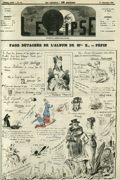 Detachee page of Mademoiselle X. Cover in “” L