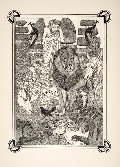 Frontispiece，来自A Hundred Fables of Aesop，pub.1903 作者 Percy J. Billingshurst