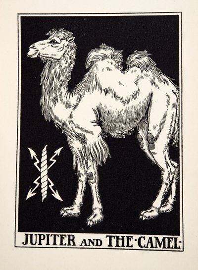 木星和骆驼，来自A Andred寓言的Aesop，pub.1903 作者 Percy J. Billingshurst