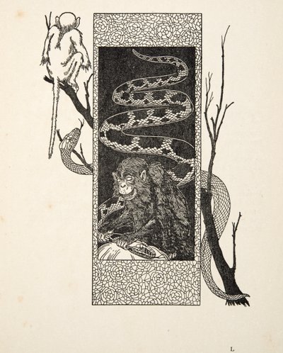 猴子与蛇，来自动物的一百个轶事，酒吧。 1924年 作者 珀西·比林斯赫斯特（Percy J.