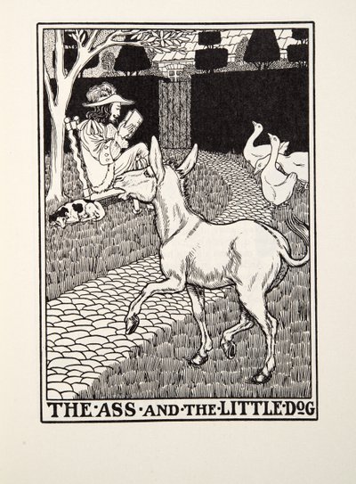 屁股和小狗，来自Fontaine Fables，酒吧。 1905年 作者 Percy J. Billingshurst