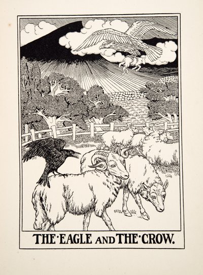 The Eagle and the Crow，来自A Andred寓言的Aesop，pub.1903 作者 珀西·比林斯赫斯特（Percy J.