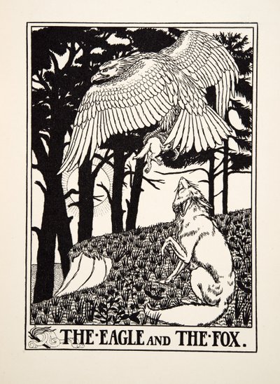 The Eagle and the Fox，来自A Hundred Fables of Aesop，pub.1903 作者 珀西·比林斯赫斯特（Percy J.
