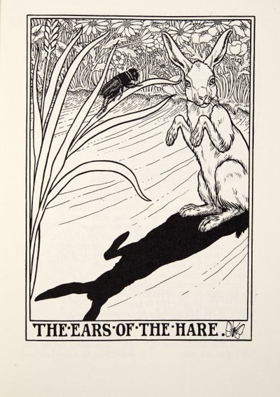 野兔的耳朵，来自Fontaine Fables，酒吧。 1905年 作者 Percy J. Billingshurst