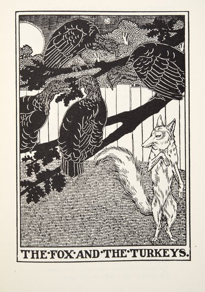 狐狸和火鸡，来自Fontaine Fables，酒吧。 1905年 作者 Percy J. Billingshurst