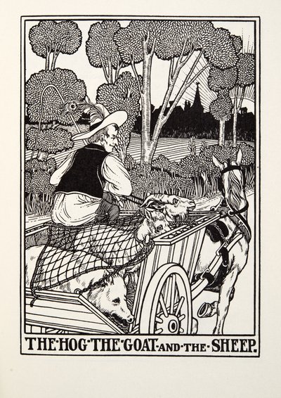 来自Fontaine Fables酒吧的猪，山羊和绵羊。 1905年 作者 Percy J. Billingshurst