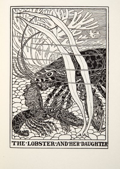 龙虾和她的女儿，来自Fontaine Fables，酒吧。 1905年 作者 Percy J. Billingshurst