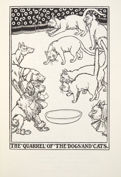 来自Fontaine Fables酒吧的狗和猫的争吵。 1905年 作者 珀西·比林斯赫斯特（Percy J.