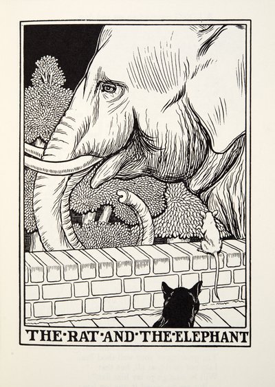 The Rat and the Elephant，来自Fontaine Fables，酒吧。 1905年 作者 珀西·比林斯赫斯特（Percy J.