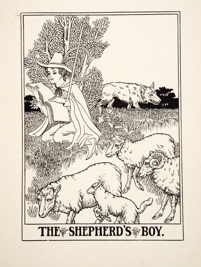 The Shepherds Boy，来自A Andred寓言的Aesop，pub.1903 作者 Percy J. Billingshurst