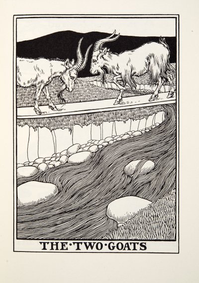 两只山羊，来自Fontaine Fables，酒吧。 1905年 作者 珀西·比林斯赫斯特（Percy J.
