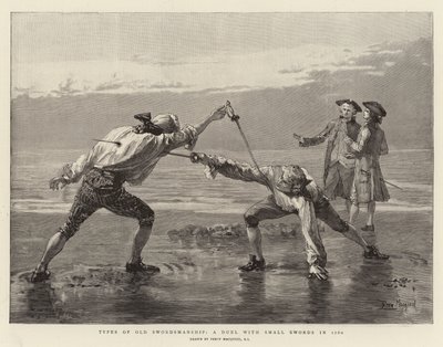 1760年与小剑决斗的旧剑术类型 作者 珀西·麦考德（Percy Macquoid）