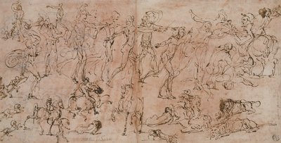 战士，骑士和狮子研究，152-33年 作者 佩里诺·德尔·瓦加（Perino del Vaga）