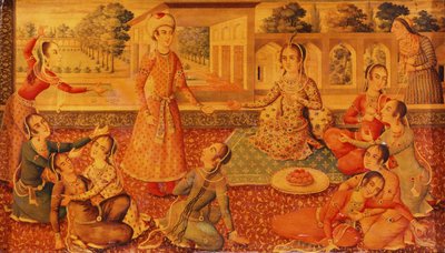 晚期Zand漆纸马赫棺材，约1794-95年 作者 Persian School