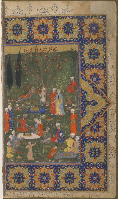在花园里聚会 作者 Persian School
