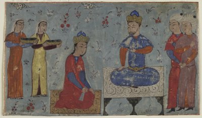 Sam之前的Sindukht（纸上不透明的水彩，墨水和金色） 作者 波斯学校