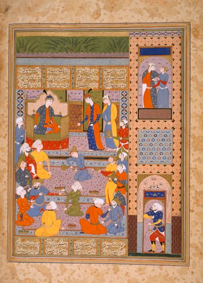 阿拉西亚布的妇女，选自 "费尔道西的莎赫纳玛"（Shahnama of Firdawsi）。 作者 Persian School