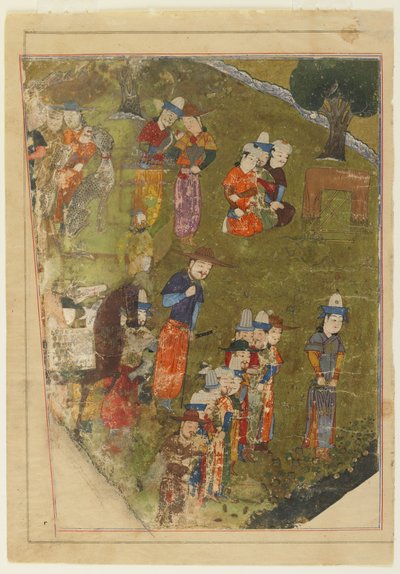 帖木儿（Timur）准许观众登上巴尔赫（Balkh）宝座 作者 波斯学校