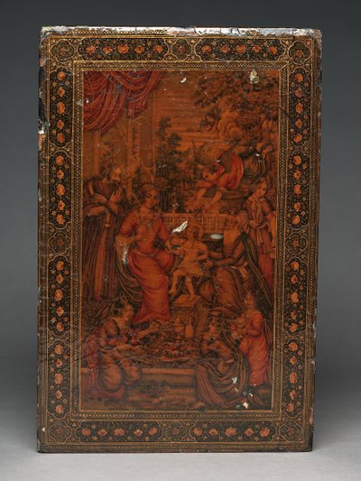 描绘神圣家族的工具包，约 1830 年（混合媒体） 作者 波斯学校